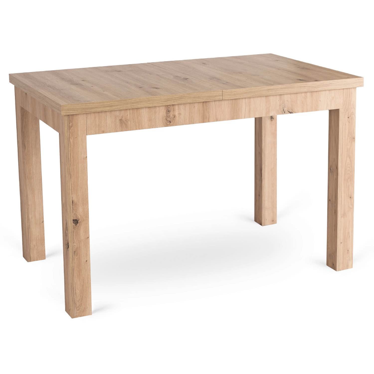 Stół do jadalni salonu SKUBI Rozkładany 120-160 cm Dąb Artisan dla 8 osób