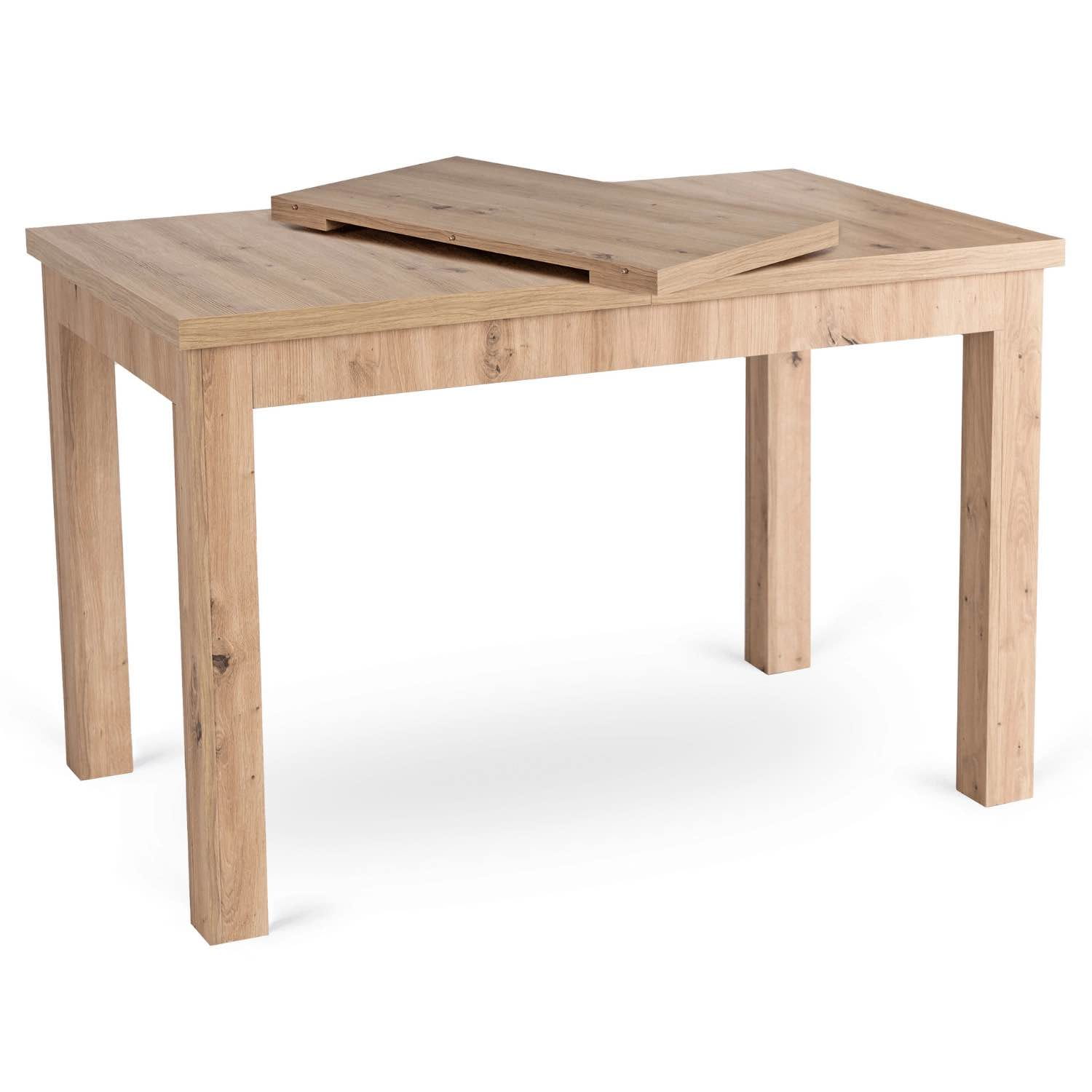 Stół do jadalni salonu SKUBI Rozkładany 120-160 cm Dąb Artisan dla 8 osób
