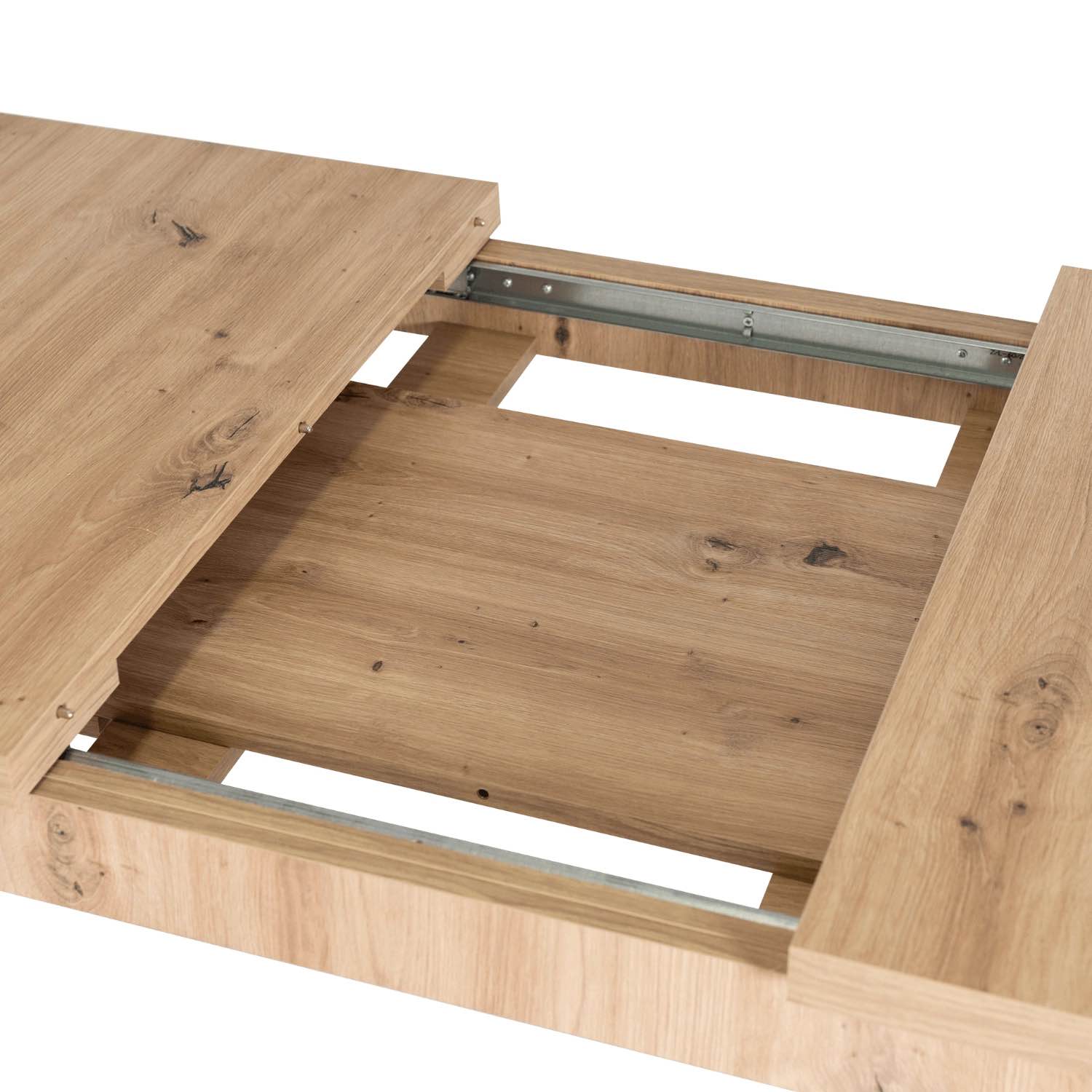 Stół do jadalni salonu SKUBI Rozkładany 120-160 cm Dąb Artisan dla 8 osób