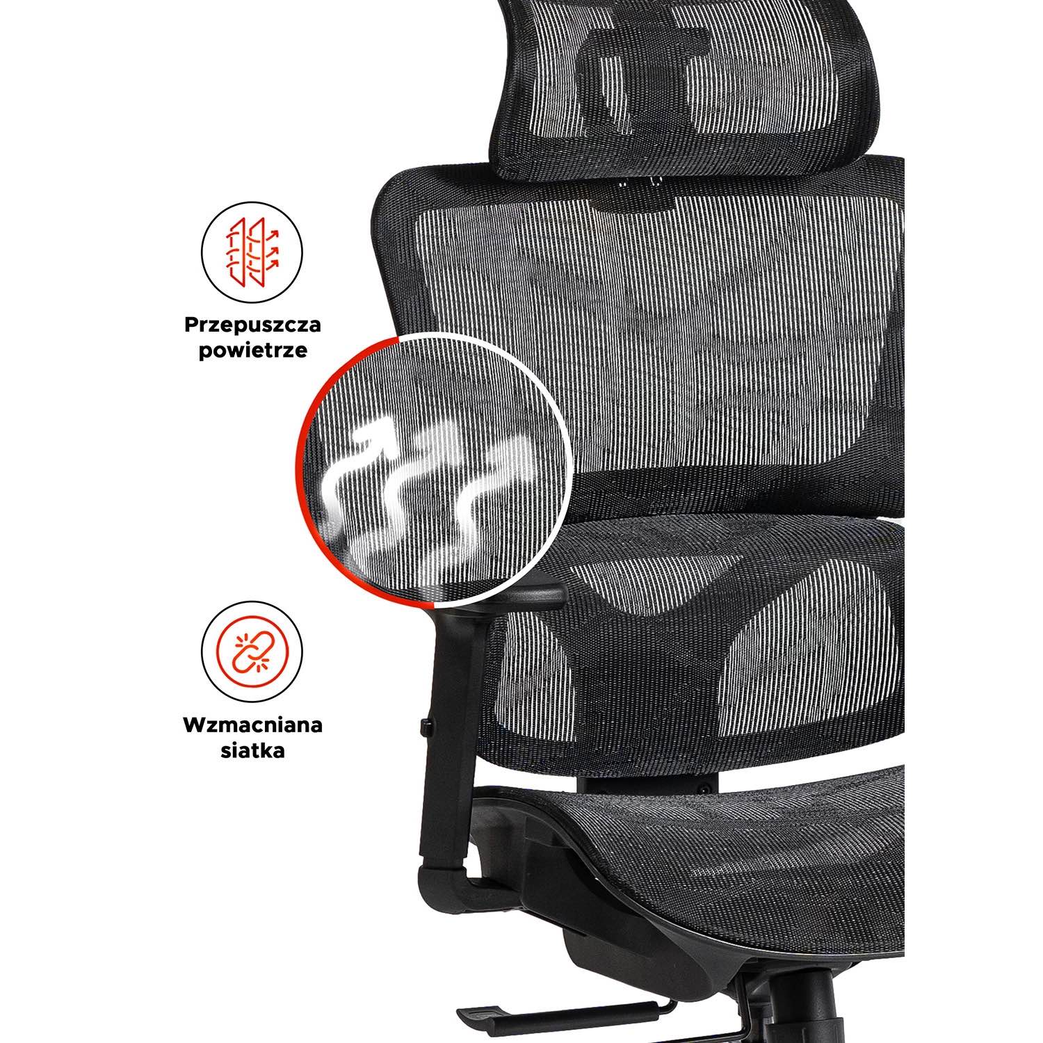 Fotel obrotowy ROYAL ergonomiczny czarny – fotel biurowy z regulacją
