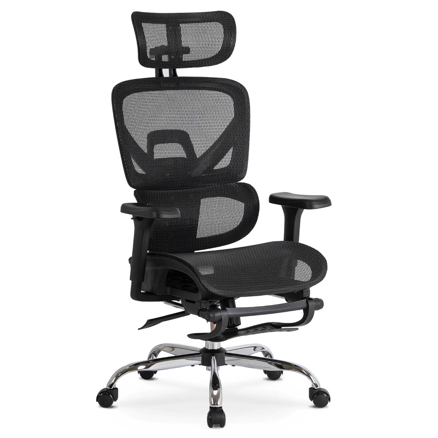 Fotel obrotowy KAIR ergonomiczny czarny – nowoczesny fotel biurowy z regulacją