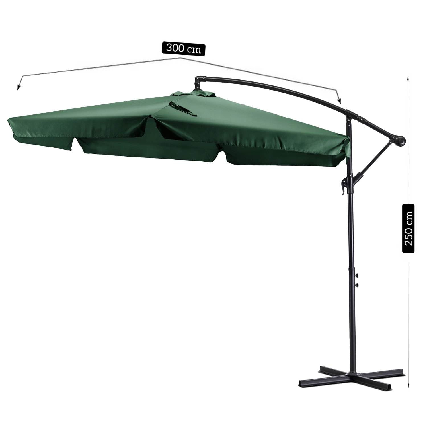 Solidny duży parasol Ogrodowy AKRON Zielony 300cm