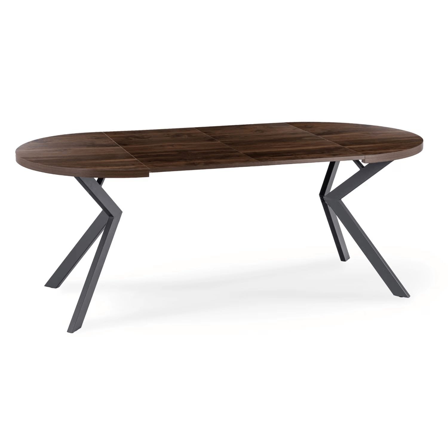Zestaw Stół LUKAS 100-250 cm Orzech/Czarny i 4 Krzesła PERU Czarne