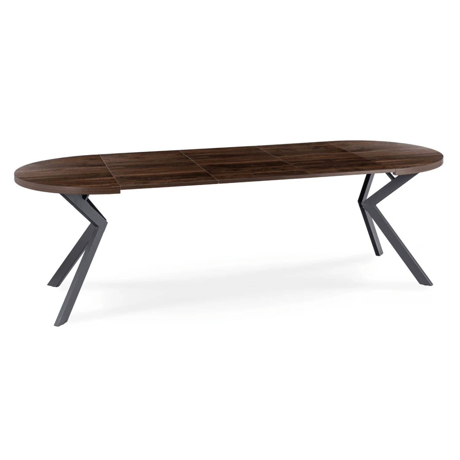 Zestaw Stół LUKAS 100-250 cm Orzech/Czarny i 4 Krzesła PERU Czarne