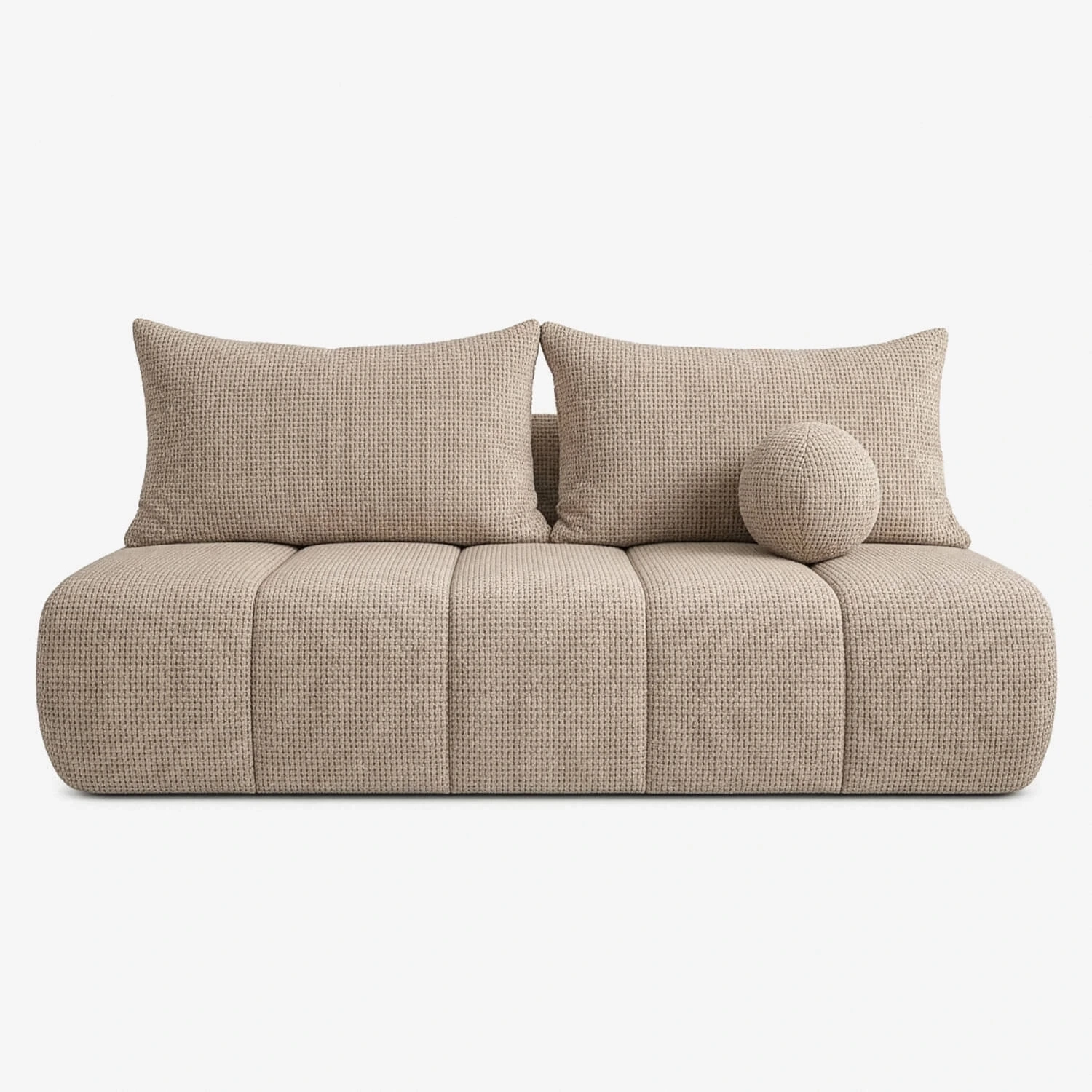 Sofa Rozkładana SARIA Beżowa Szenilowa