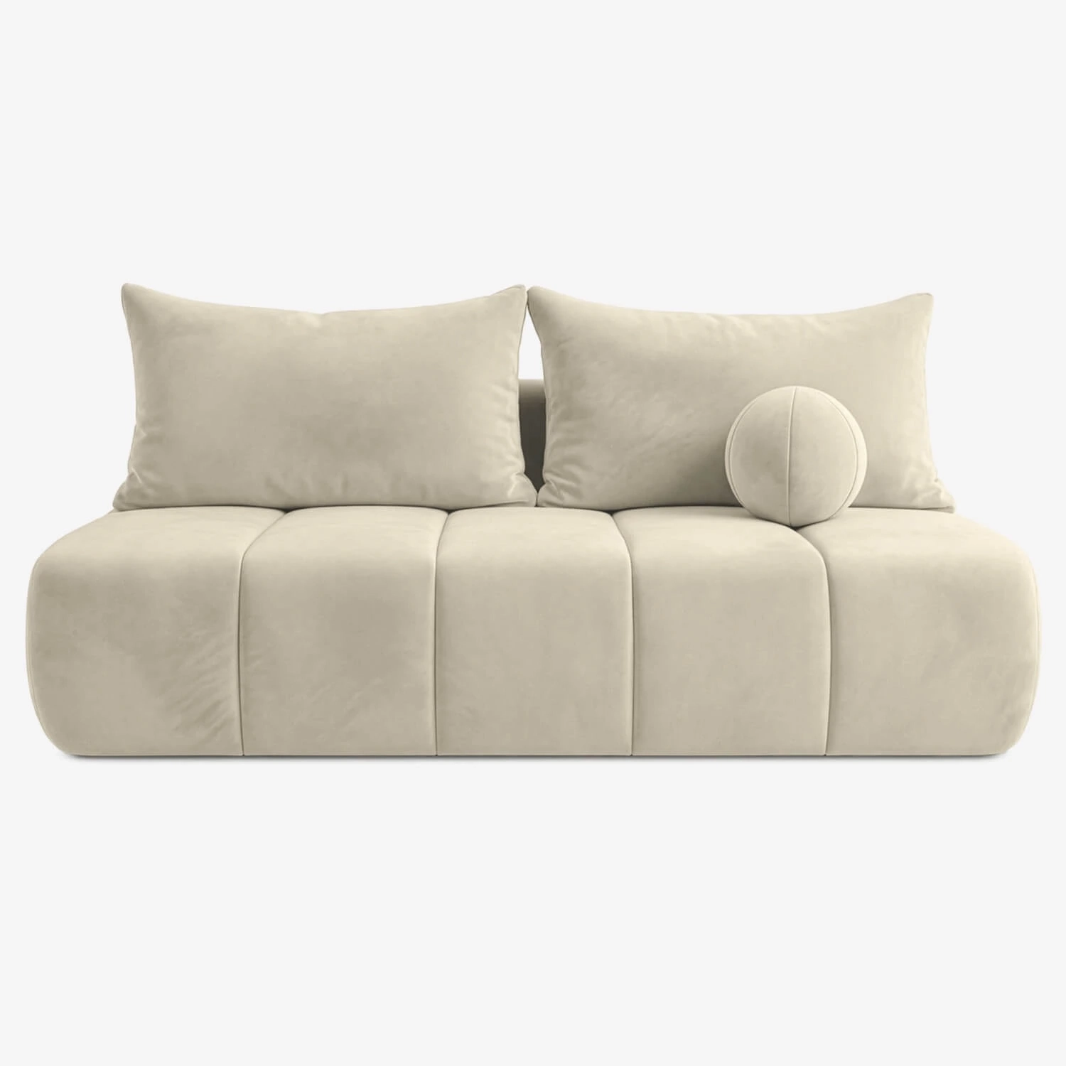 Sofa Rozkładana SARIA Kremowa Welurowa