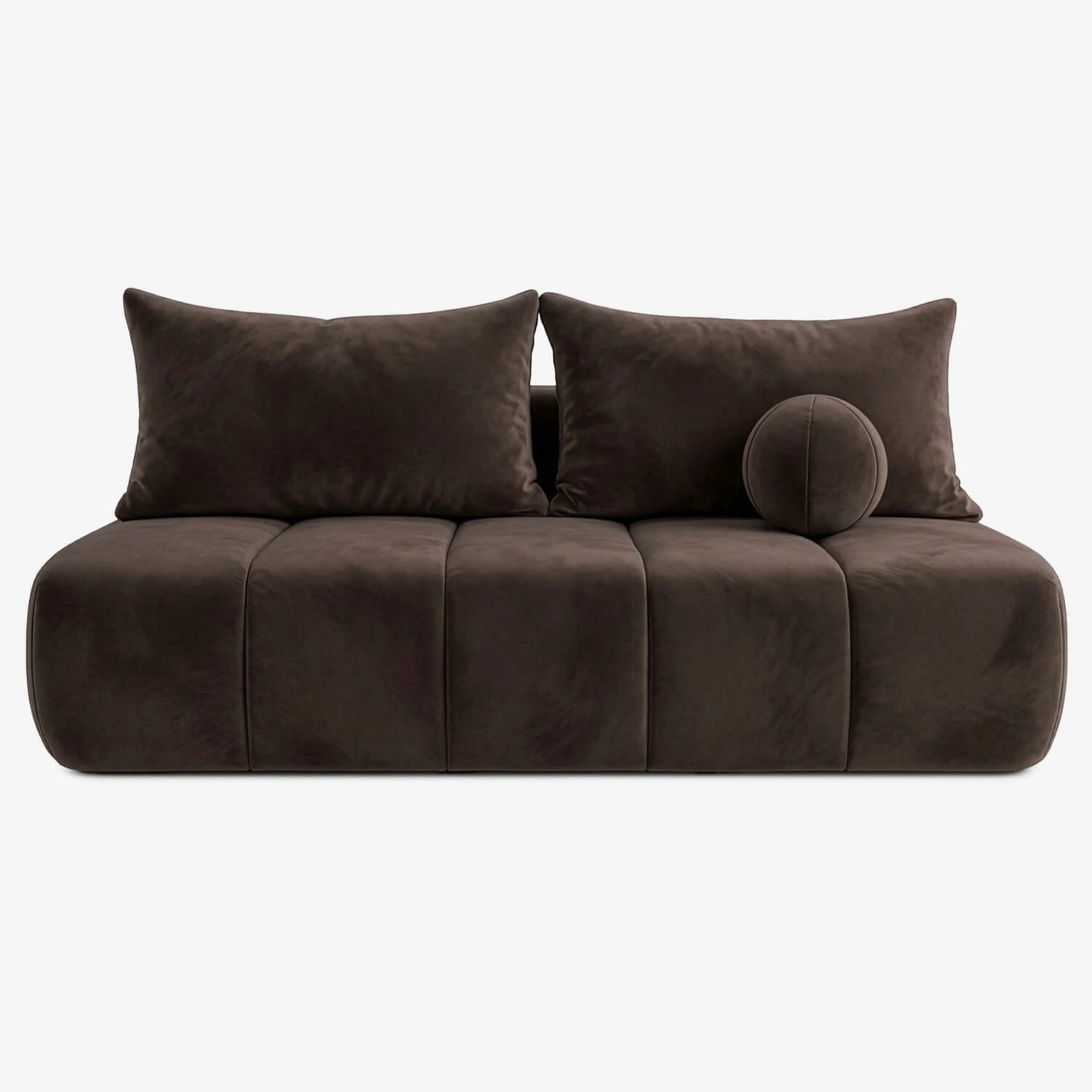 Sofa Rozkładana SARIA Brązowa Welurowa
