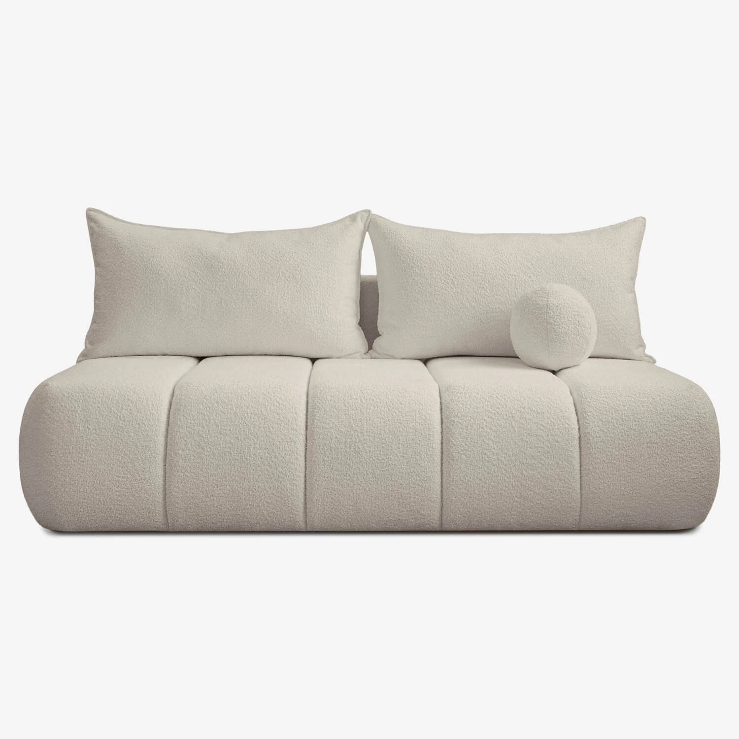 Sofa Rozkładana SARIA Kremowa Boucle