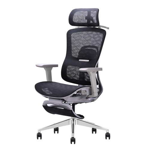 Fotel ergonomiczny biurowy obrotowy z regulacją Homer Czarno-Szary