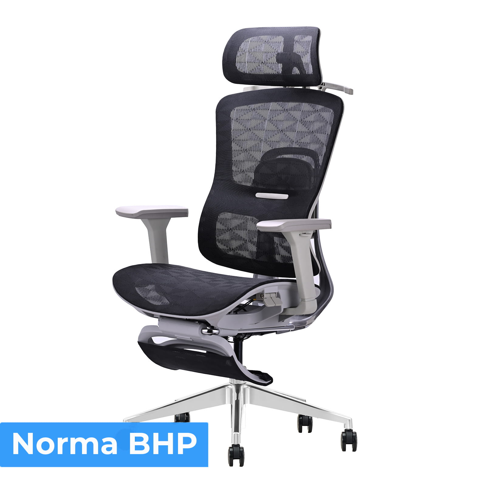 Fotel ergonomiczny biurowy obrotowy z regulacją Homer Czarno-Szary do biura