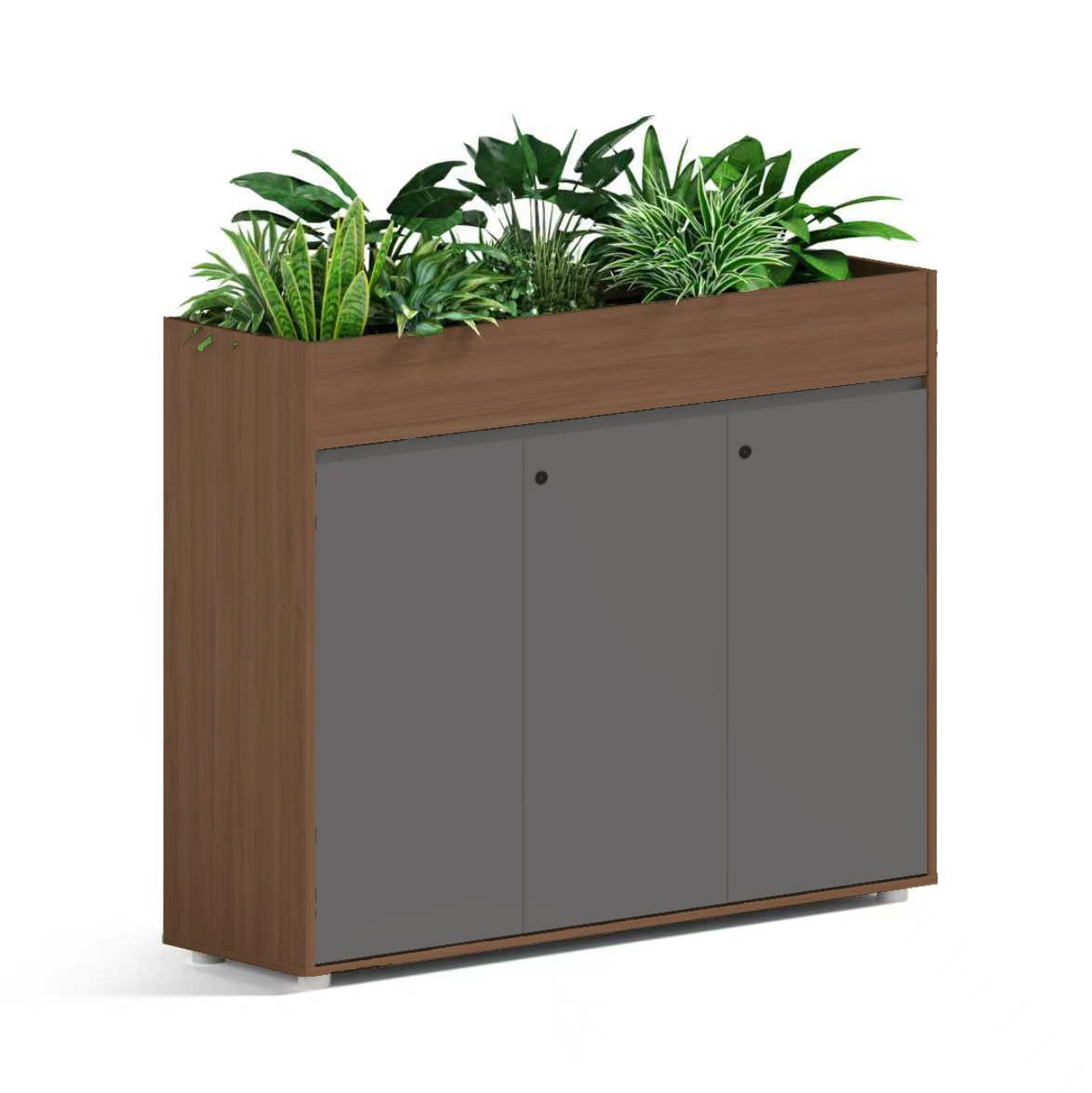 Komoda szafka do biura gabinetu Kwietnik biurowy z szafką Loft Work Dark 120cm