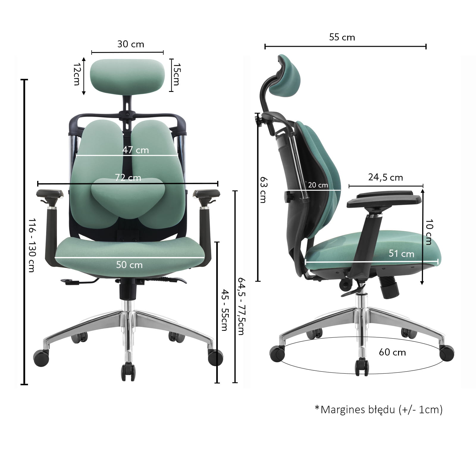 Ergonomiczny fotel biurowy krzesło fotel do biura gabinetu z regulacją