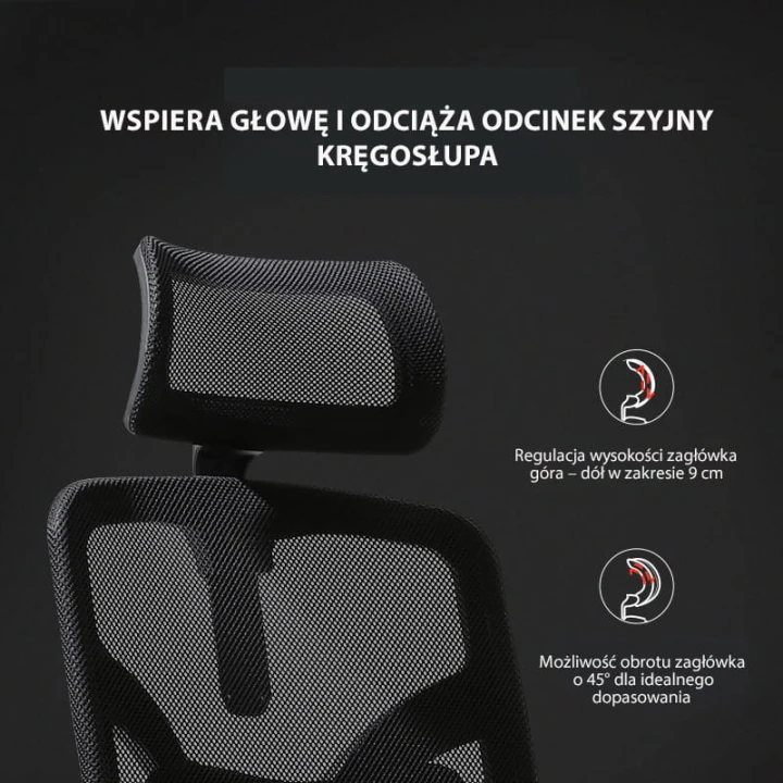 Fotel biurowy regulowany fotel krzesło do biura gabinetu Czarne