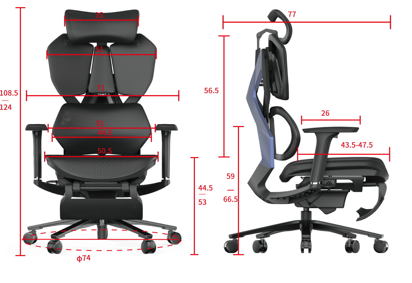 Fotel gamingowy obrotowy dla graczy do biura  regulowany ergonomiczny