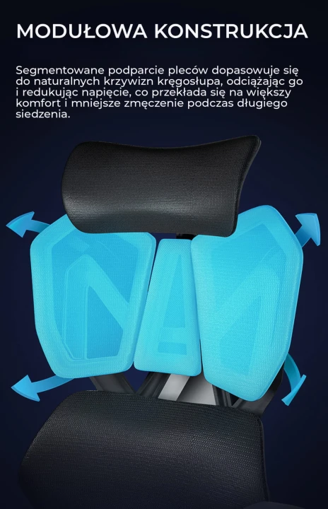 Fotel gamingowy obrotowy dla graczy do biura  regulowany ergonomiczny