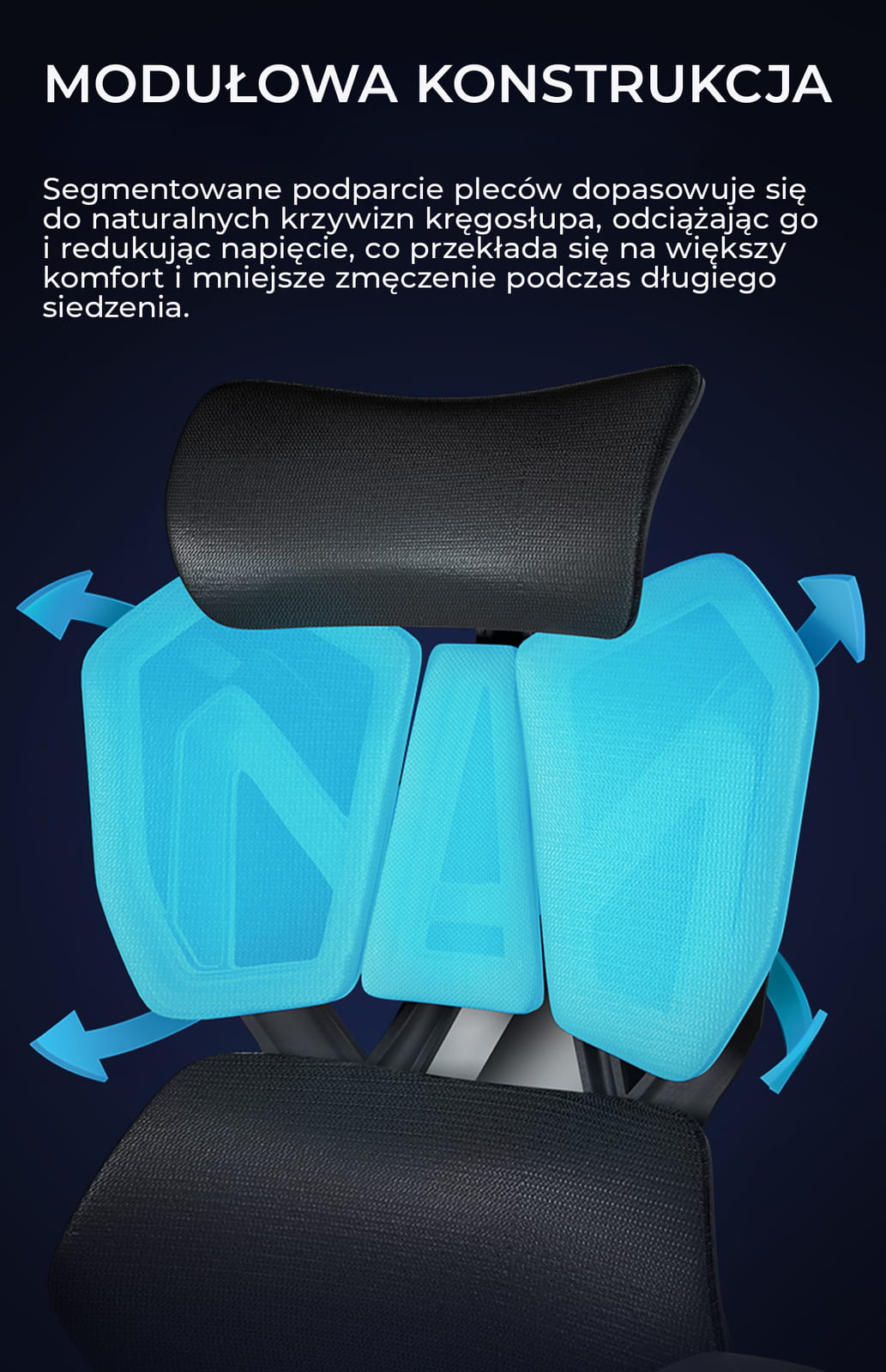 Fotel obrotowy dla graczy do biura  gamingowy regulowany ergonomiczny