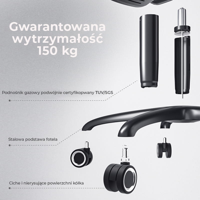 Fotel obrotowy dla graczy do biura ergonomiczny gamingowy regulowany