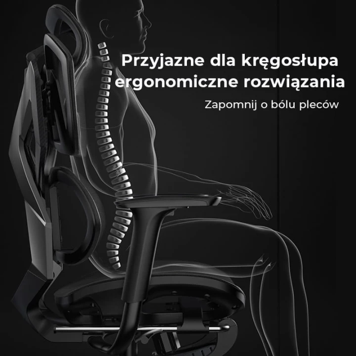 Fotel obrotowy dla graczy do biura ergonomiczny gamingowy regulowany