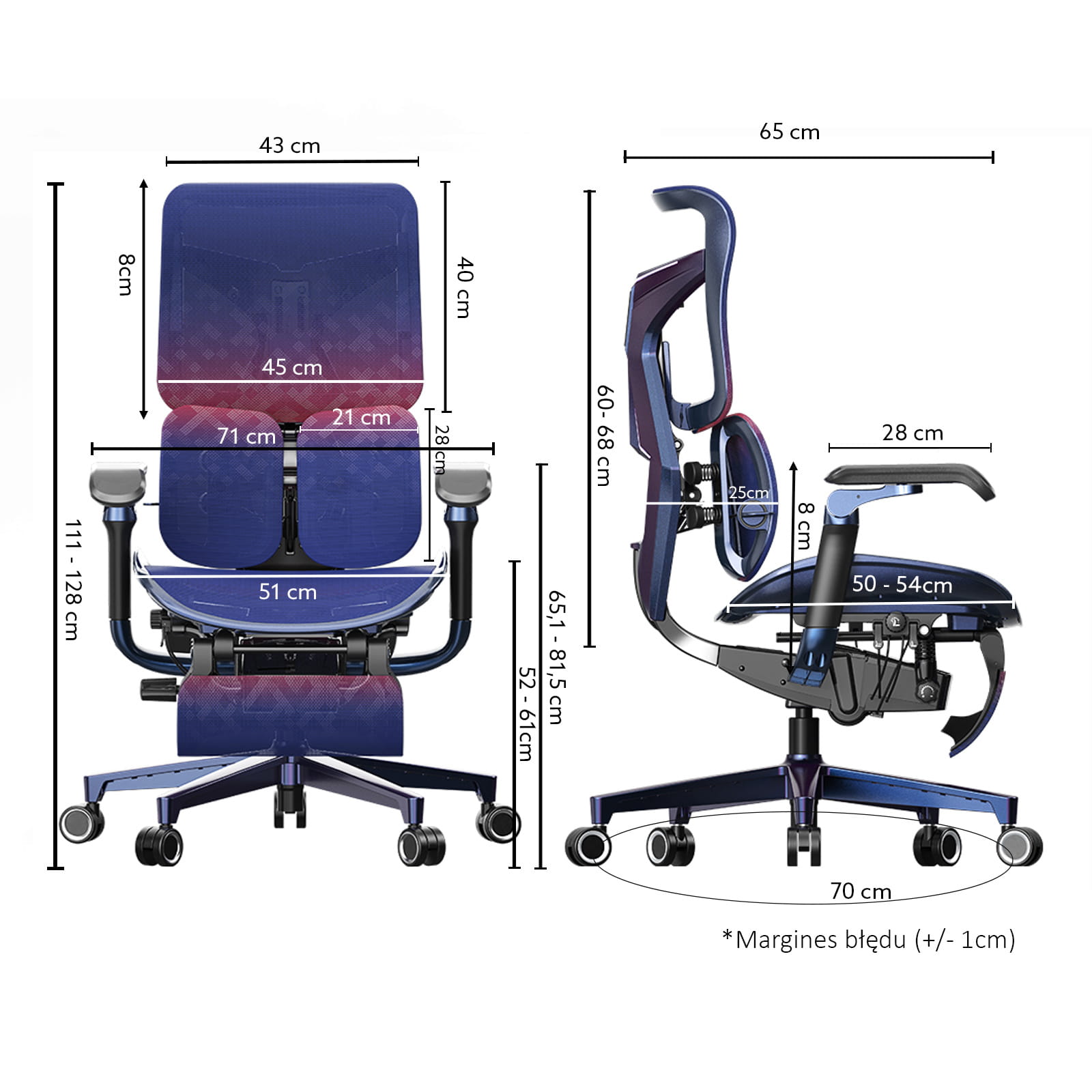 Fotel ergonomiczny gamingowy z regulacją krzesło dla graczy