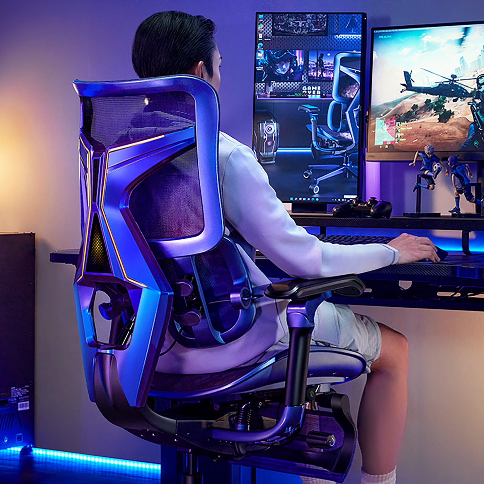 Fotel ergonomiczny gamingowy z regulacją krzesło dla graczy