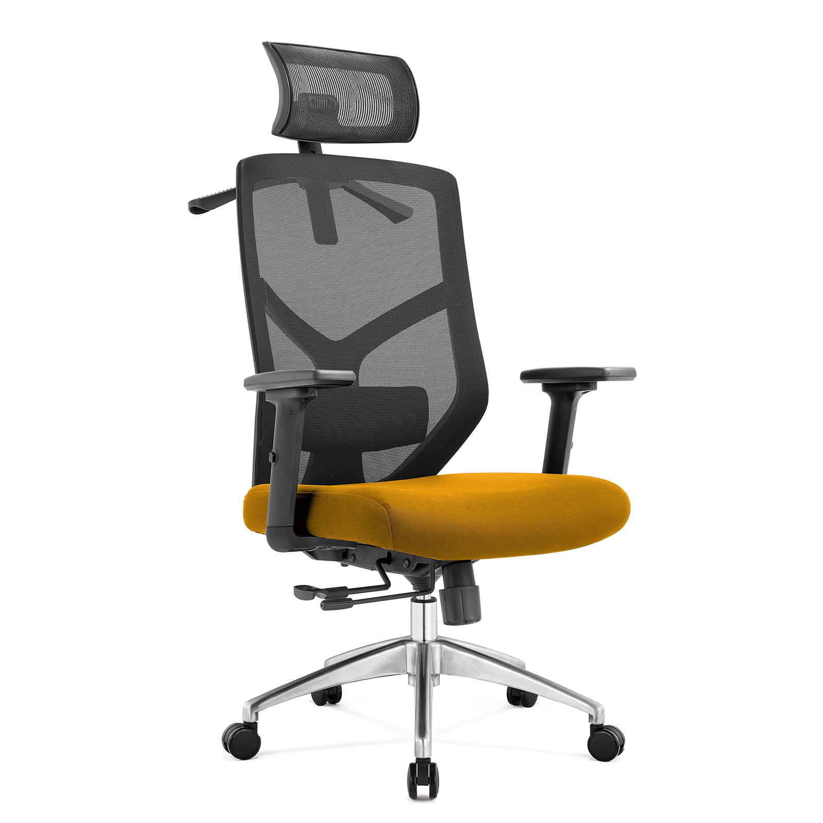 Fotel biurowy ergonomiczny do biura i domu regulacją Żółty