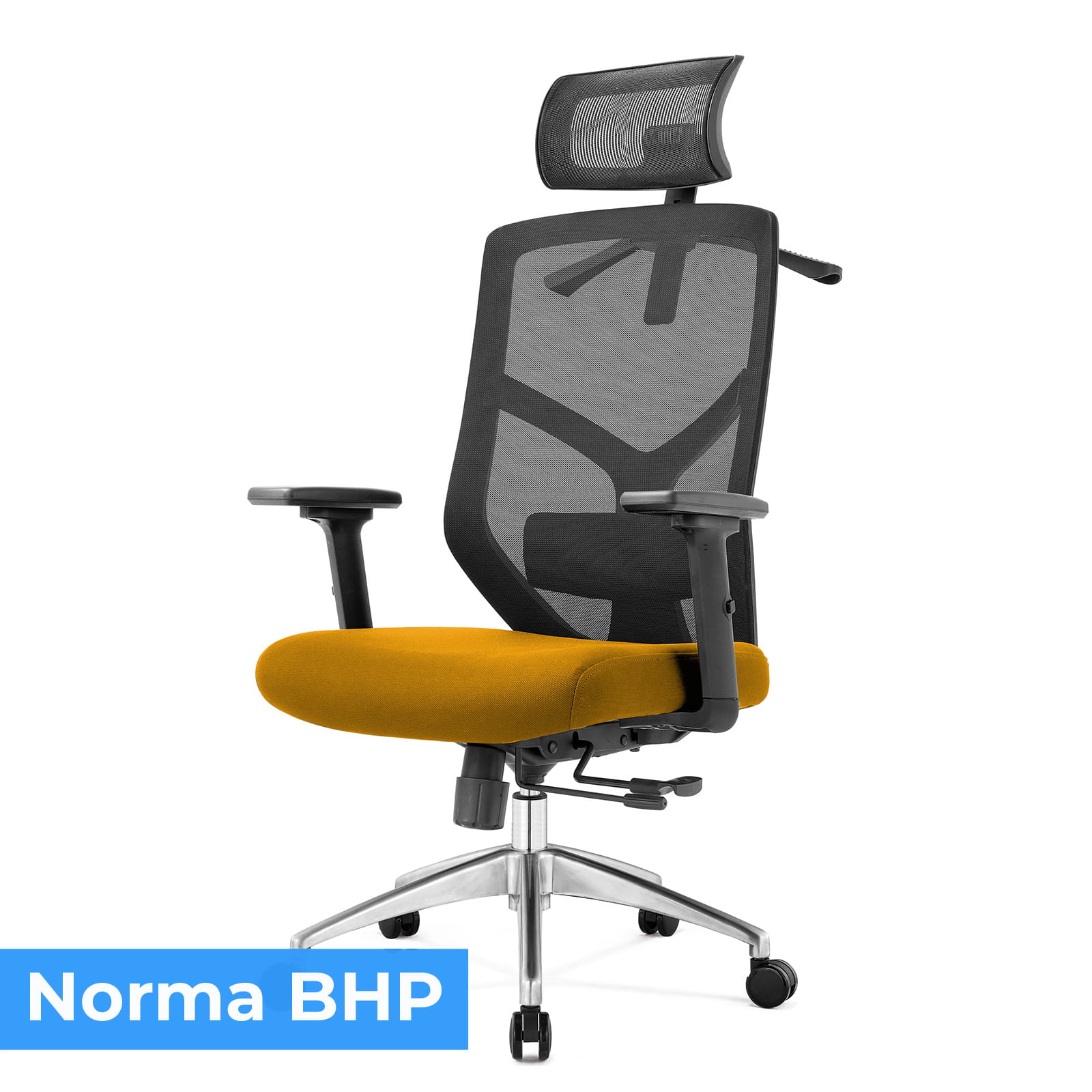 Fotel biurowy ergonomiczny do biura i domu regulacją Żółty