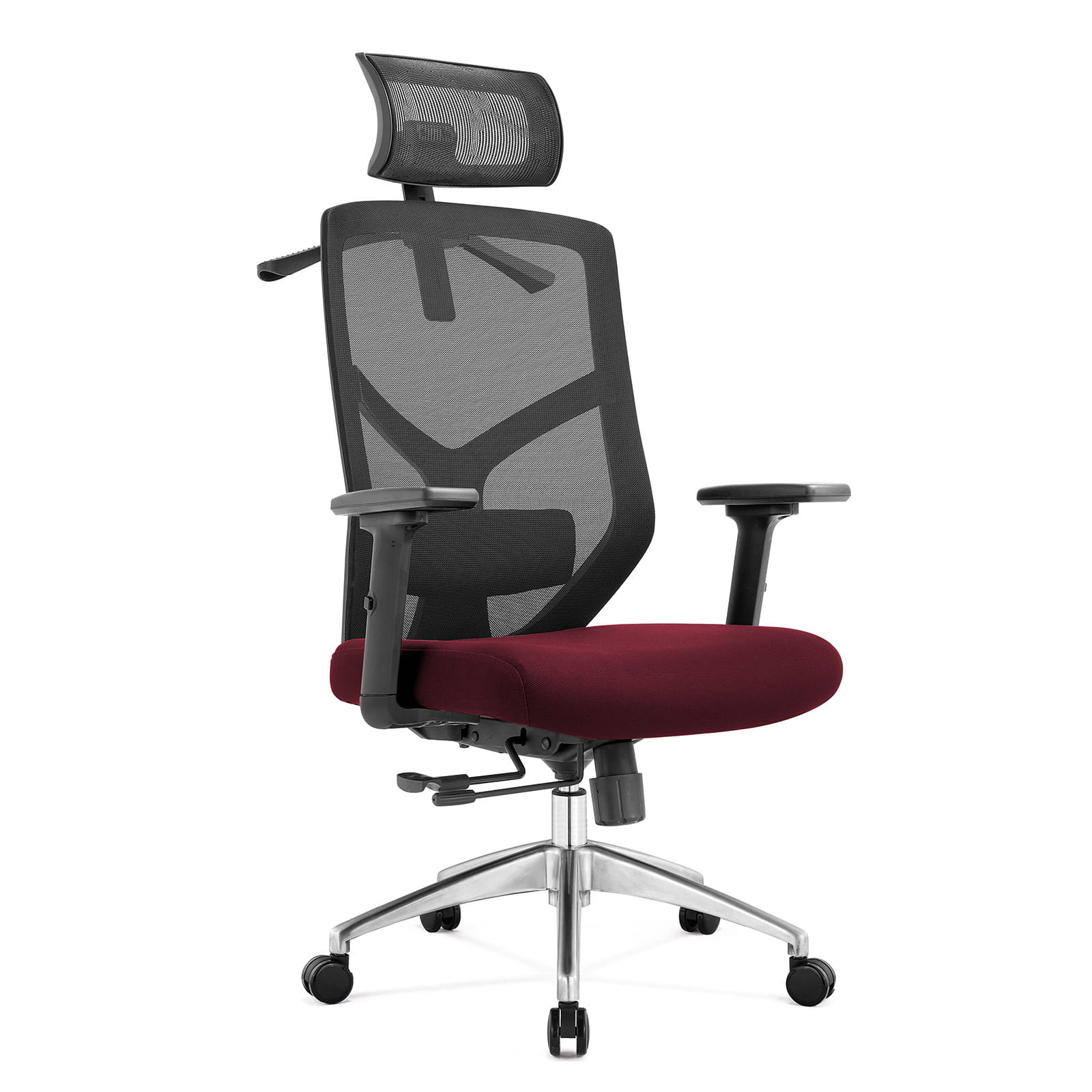 Fotel biurowy ergonomiczny do biura i domu regulacją Bordowy