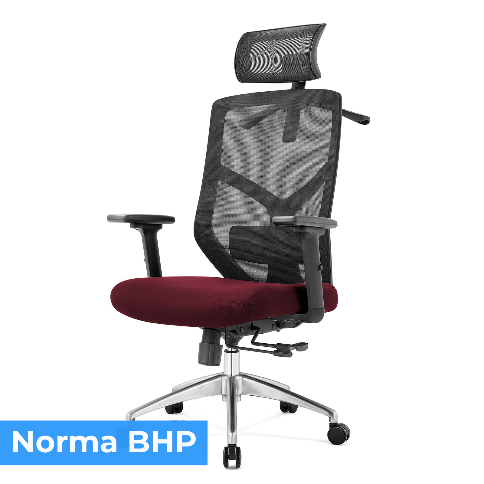 Fotel biurowy ergonomiczny do biura i domu regulacją Bordowy
