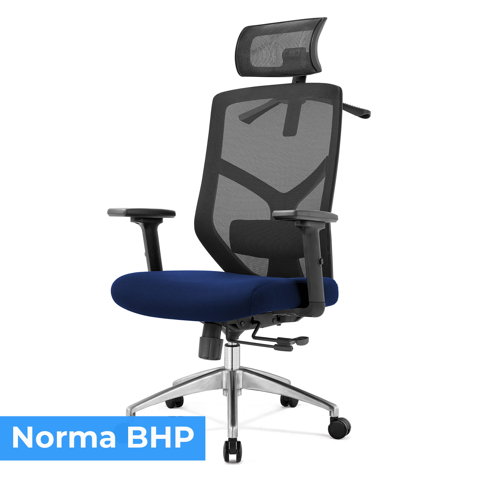 Fotel biurowy ergonomiczny do biura i domu regulacją granatowy