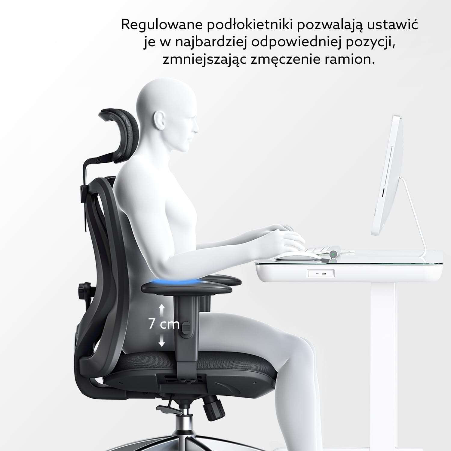 Fotel ergonomiczny biurowy obrotowy eurOpa+ z podnóżkiem i regulacją