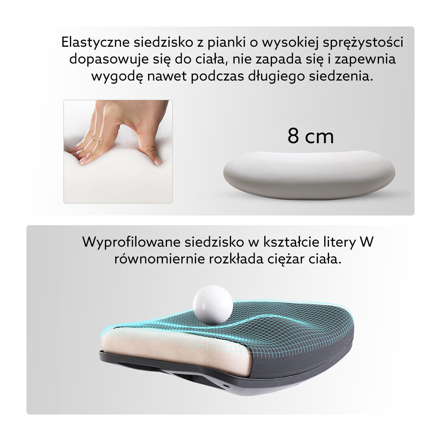Fotel ergonomiczny biurowy obrotowy eurOpa+ z podnóżkiem i regulacją
