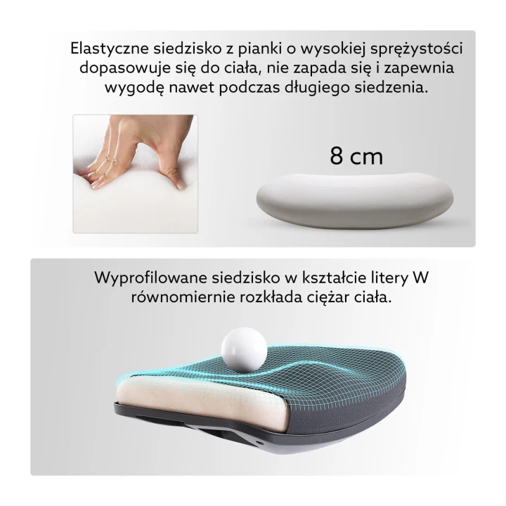 Fotel ergonomiczny biurowy obrotowy eurOpa+ z podnóżkiem i regulacją