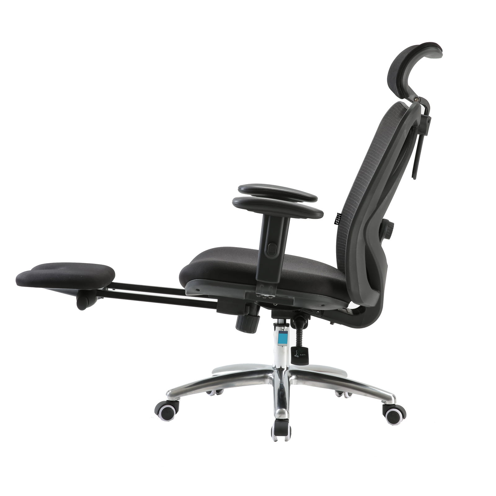 Fotel ergonomiczny biurowy obrotowy eurOpa+ z podnóżkiem i regulacją