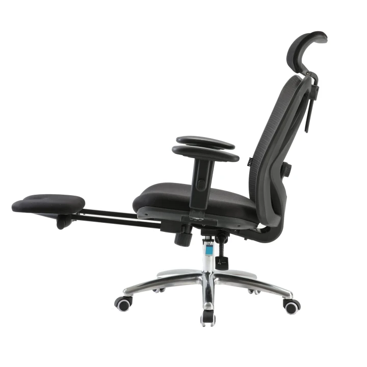 Fotel ergonomiczny biurowy obrotowy eurOpa+ z podnóżkiem i regulacją