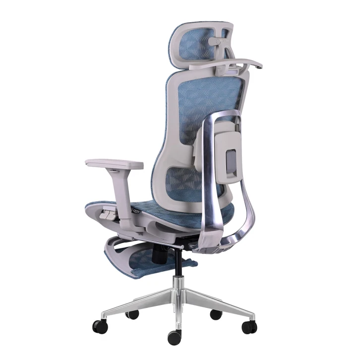 Fotel ergonomiczny biurowy z podnóżkiem obrotowy do biura i domu Homer
