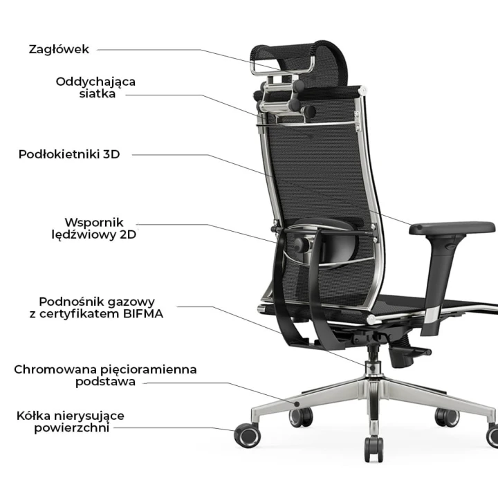 Fotel biurowy ergonomiczny z regulacją odchylenia  iO