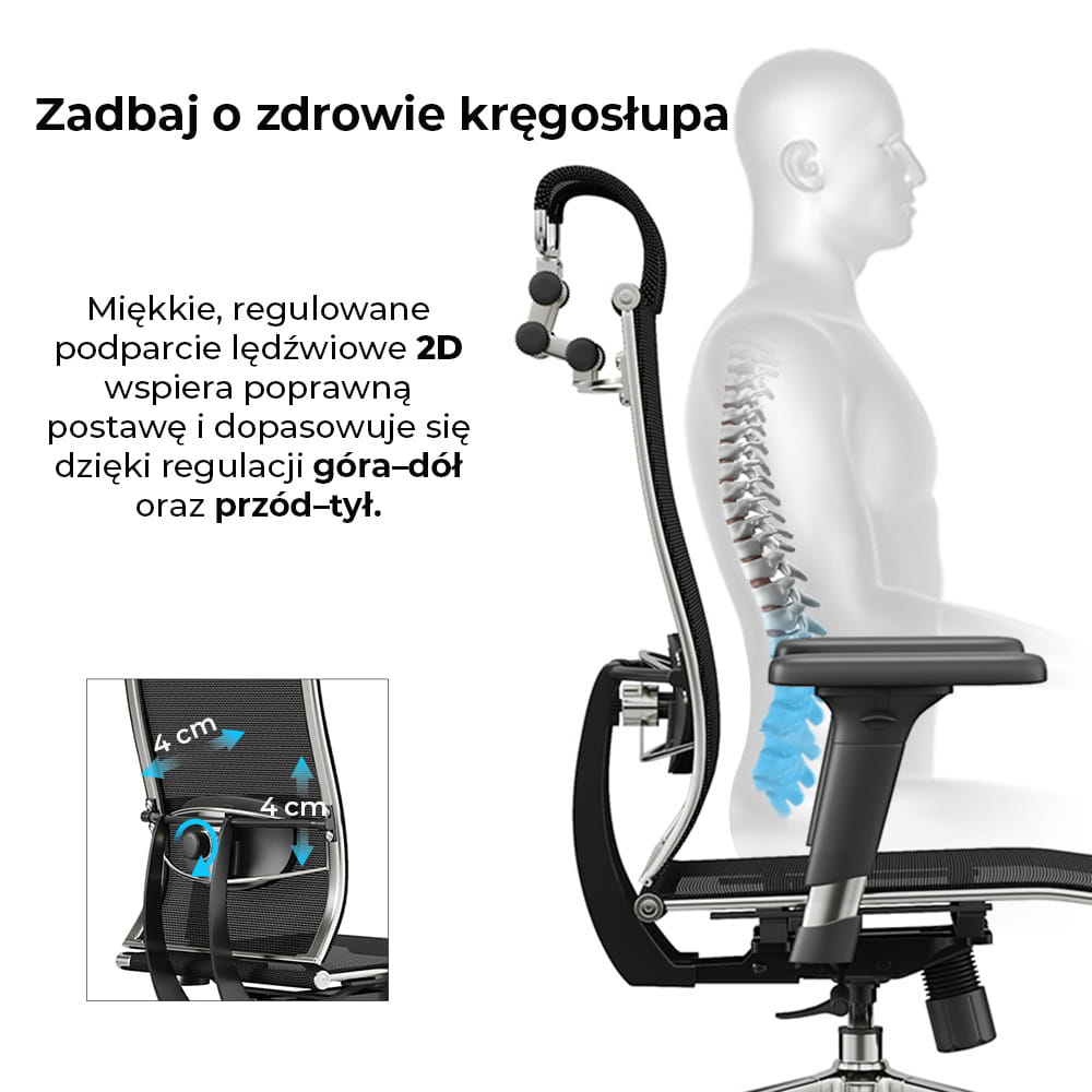 Fotel biurowy ergonomiczny z regulacją odchylenia  iO