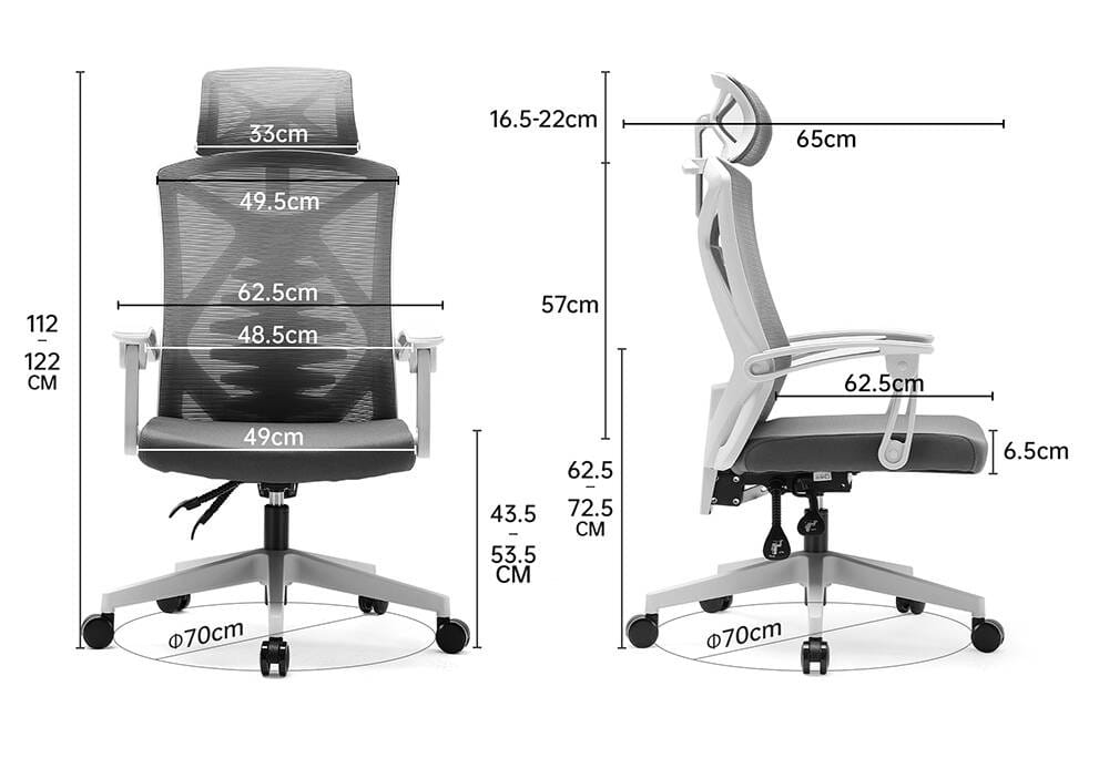 Fotel ergonomiczny biurowy obrotowy Spino szary