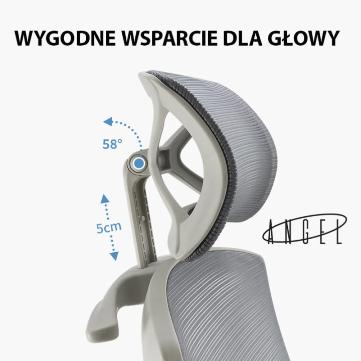 Fotel ergonomiczny biurowy obrotowy Spino szary