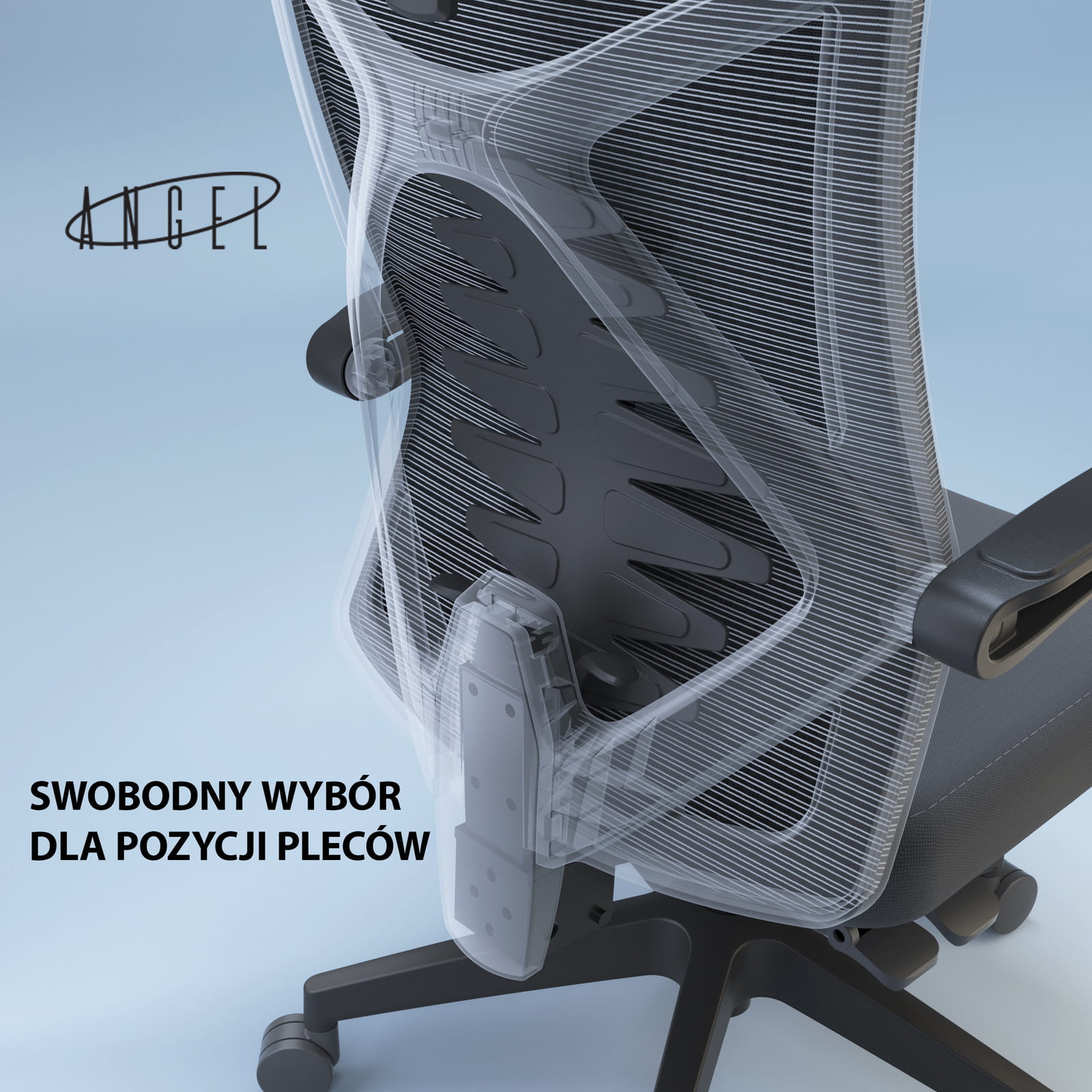 Fotel ergonomiczny biurowy obrotowy Spino szary