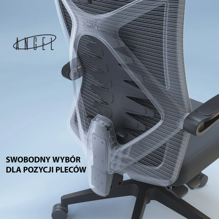 Fotel ergonomiczny biurowy obrotowy Spino szary