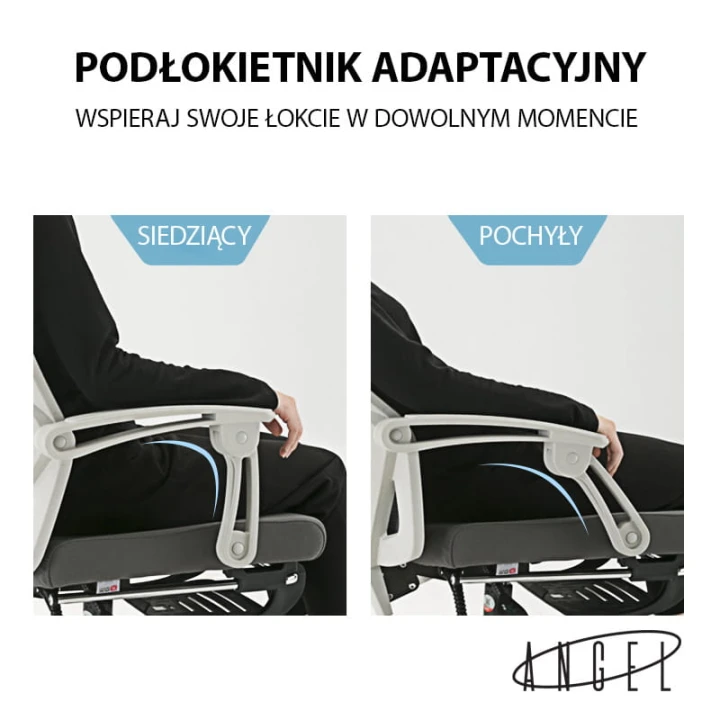 Fotel ergonomiczny  biurowy obrotowy Spino czarny z regulacją
