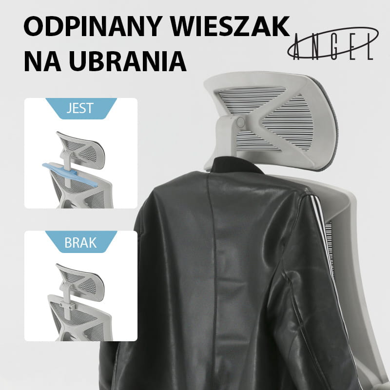 Fotel ergonomiczny  biurowy obrotowy Spino czarny z regulacją