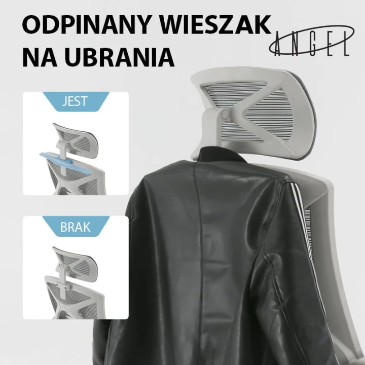 Fotel ergonomiczny  biurowy obrotowy Spino czarny z regulacją