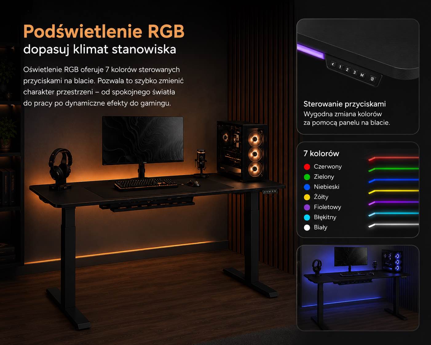 Biurko regulowane elektryczne z oswietleniem homestyleconcept.pl.webp