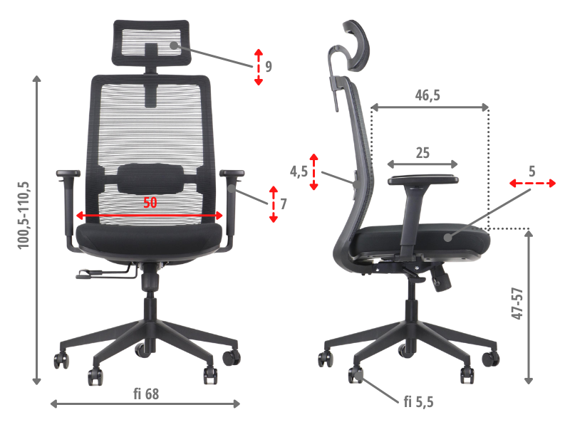 Fotel biurowy ergonomiczny krzesło obrotowe do biura CUTLER 2 czarny