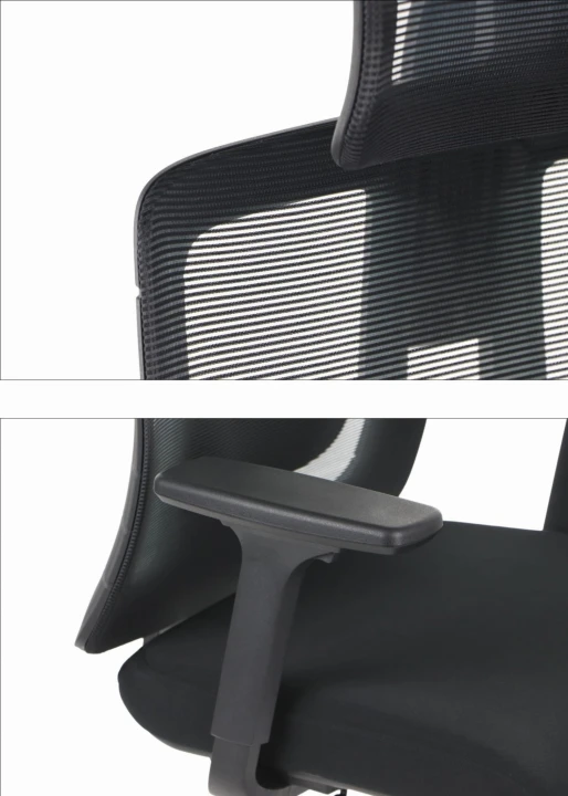 Ergonomiczny fotel biurowy obrotowy do biura i home office AKCENT czarny podstawa chromowana