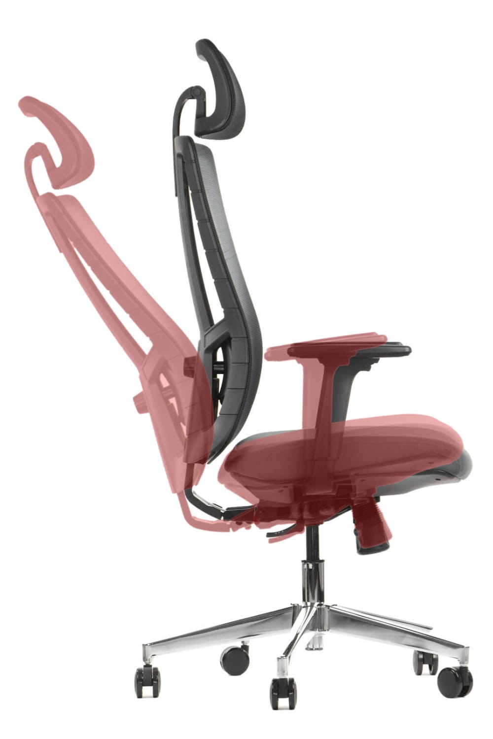Ergonomiczny fotel biurowy obrotowy do biura i home office AKCENT czarny podstawa chromowana