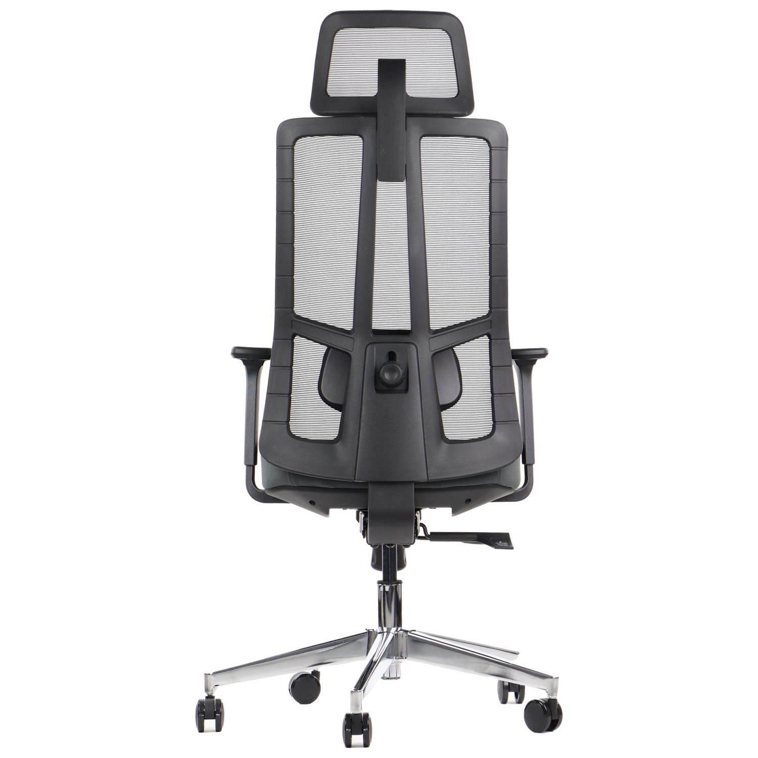 Ergonomiczny fotel biurowy obrotowy do biura i home office AKCENT szary-czarny podstawa chromowana