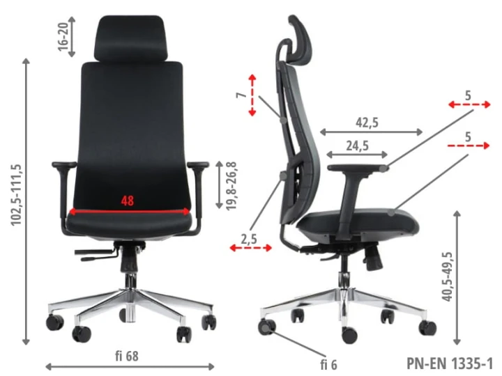 Ergonomiczny fotel biurowy obrotowy do biura i home office AKCENT/F czarny podstawa chromowana